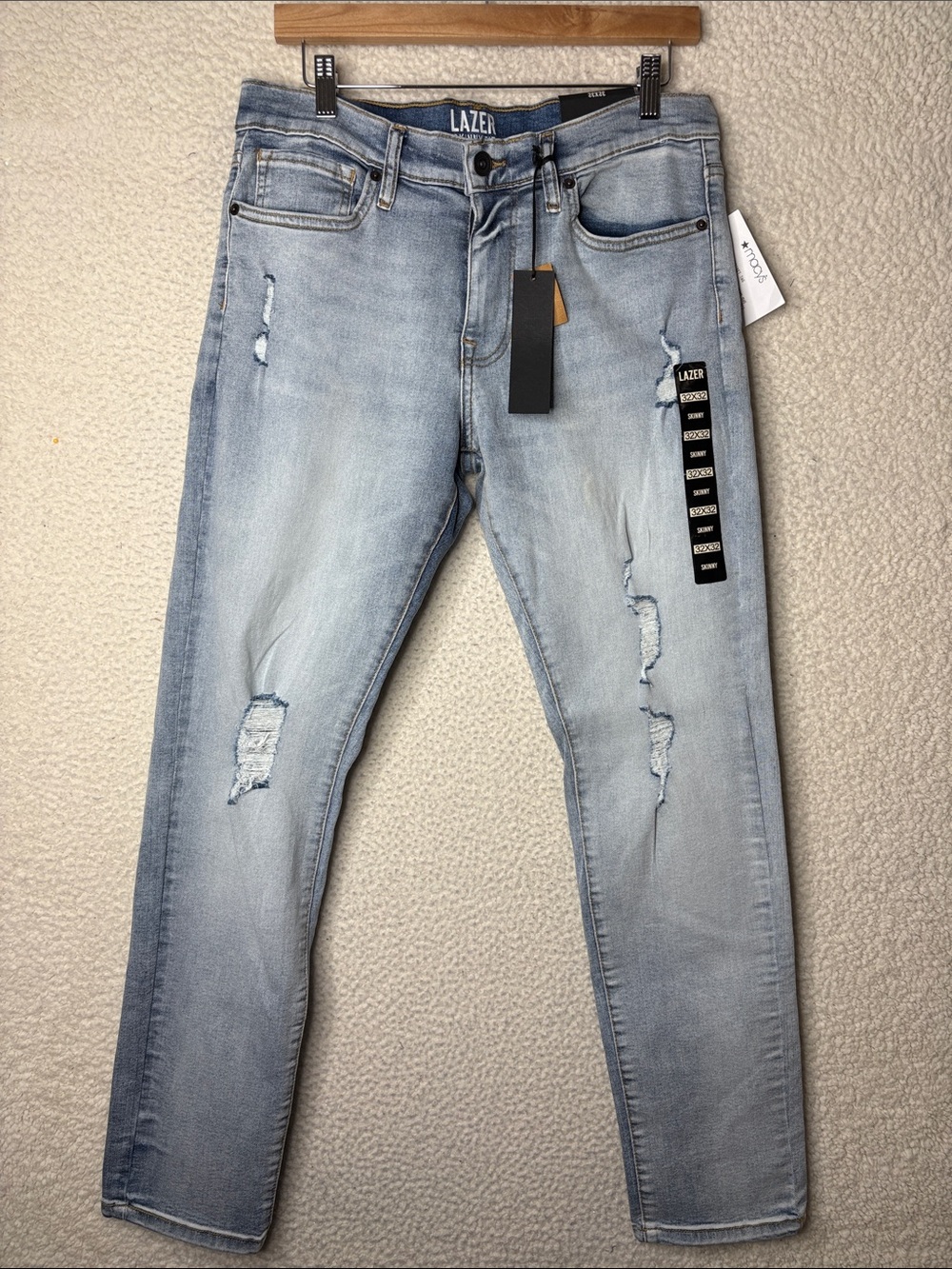 NWT Lazer Men’s Light Blue Skinny Jeans Size 32x32